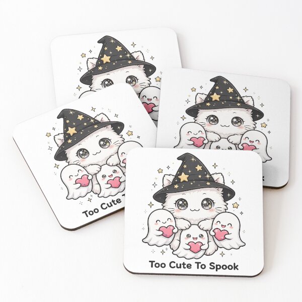 Item preview, Cute Halloween Cat Ghosts Hearts - Too Cute To Spook designed and sold by     Fatma Creates.