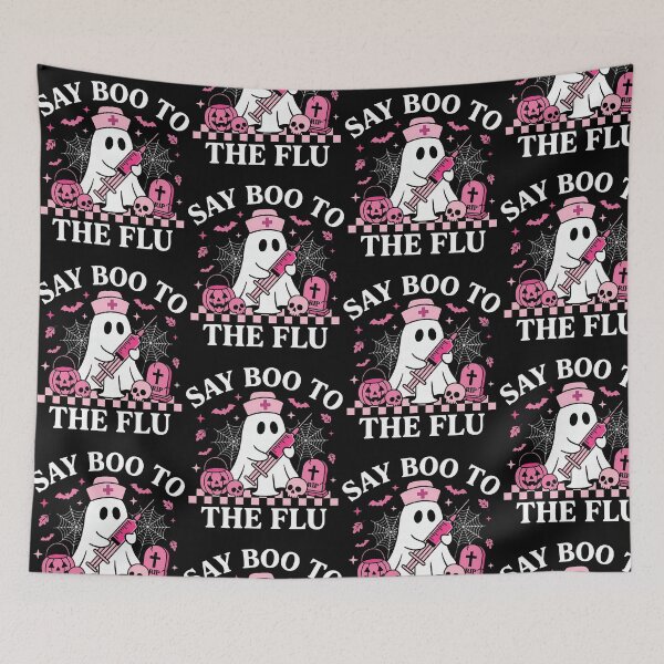 Item preview, Say Boo to the Flu Funny Halloween Nurse Ghost designed and sold by ostenlee.