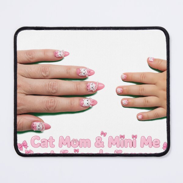 Item preview, Cat Mom and Mini Me Pink Bow Nails designed and sold by HoMya.