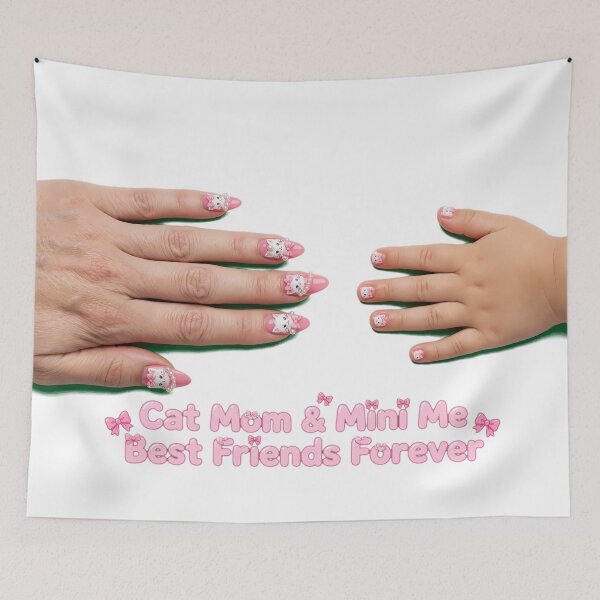Item preview, Cat Mom and Mini Me Pink Bow Nails designed and sold by HoMya.