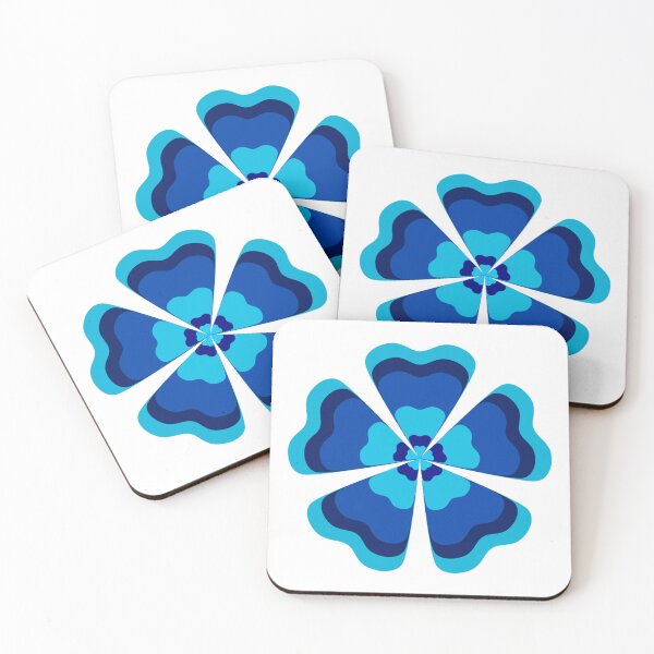 Item preview, Stylized Blue Retro Flower designed and sold by PatternTitan.