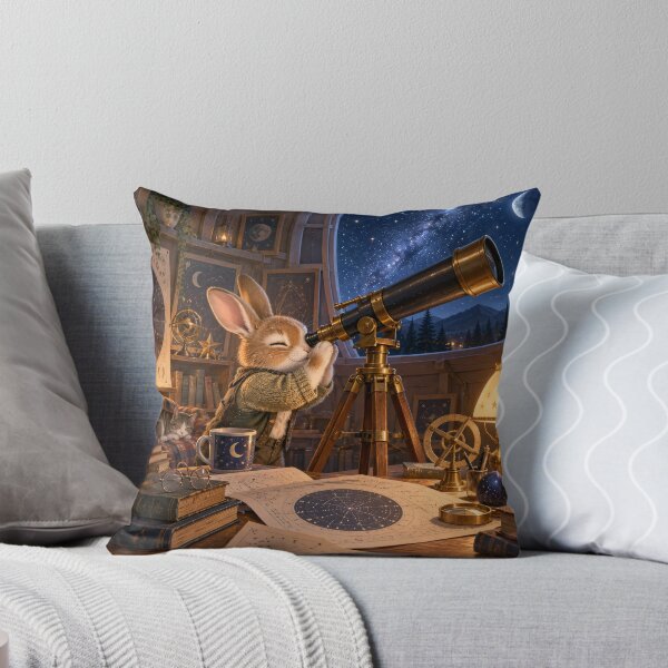 Item preview, Rabbit astronomer with telescope designed and sold by ArcaneVisionArt.