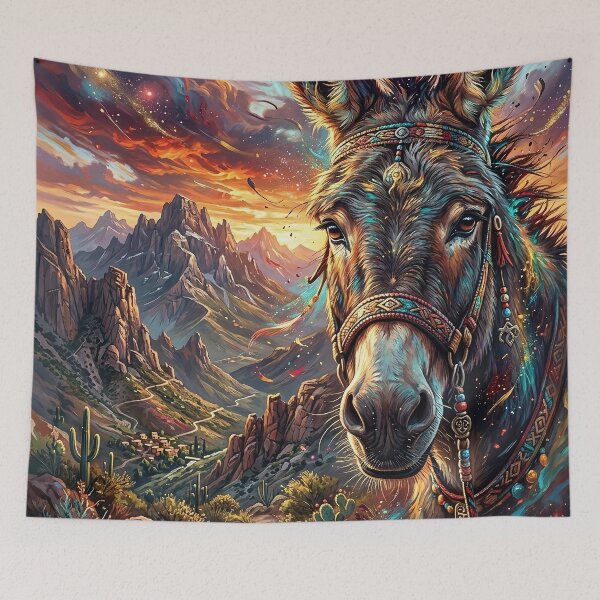 Item preview, Colorful Donkey - Bohemian Desert Art designed and sold by Lucid Dream Pixel.