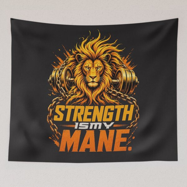 Item preview, Strength Is My Mane Fitness Lion Powerlifting Art designed and sold by Bennie Singh.