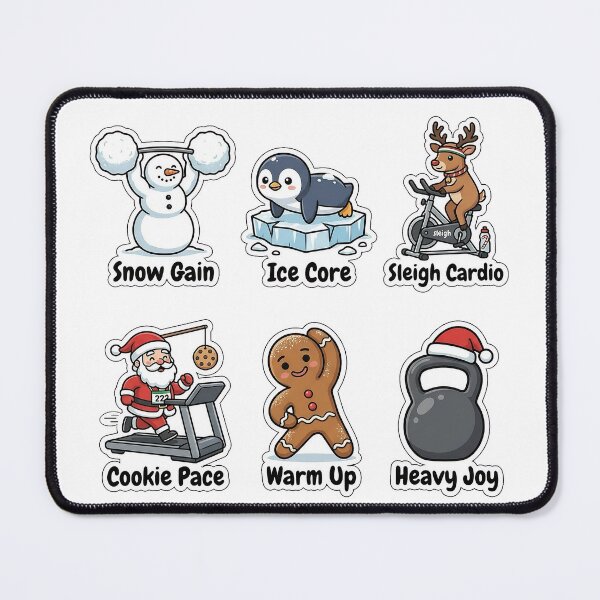 Item preview, Funny Winter Fitness & Gym Sticker Pack - Holiday Workout Puns Edition designed and sold by SimpleP.