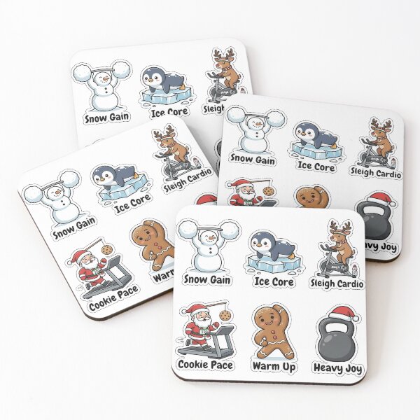 Item preview, Funny Winter Fitness & Gym Sticker Pack - Holiday Workout Puns Edition designed and sold by SimpleP.
