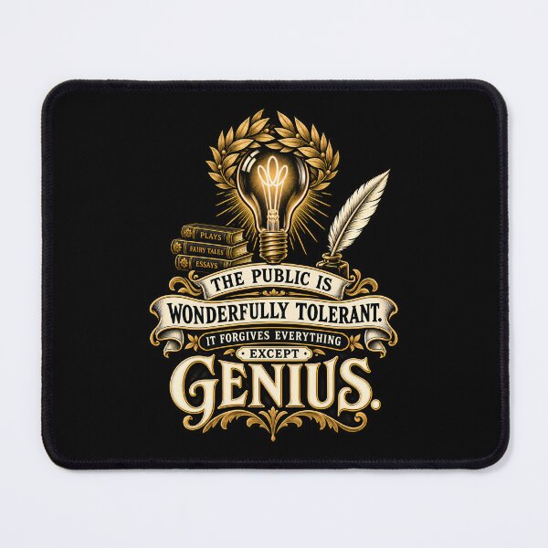 Item preview, Oscar Wilde Public Tolerance and Genius Quote designed and sold by Fenay Designs.