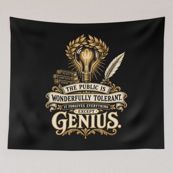 Item preview, Oscar Wilde Public Tolerance and Genius Quote designed and sold by Fenay Designs.