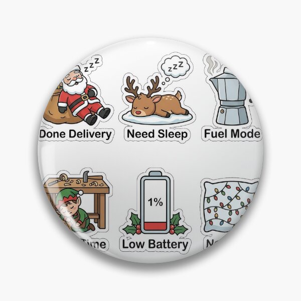 Item preview, Tired Santa Holiday Exhaustion Sticker Pack - Funny Lazy Quotes Set designed and sold by SimpleP.