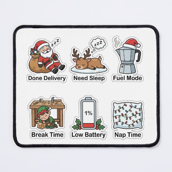 Item preview, Tired Santa Holiday Exhaustion Sticker Pack - Funny Lazy Quotes Set designed and sold by SimpleP.
