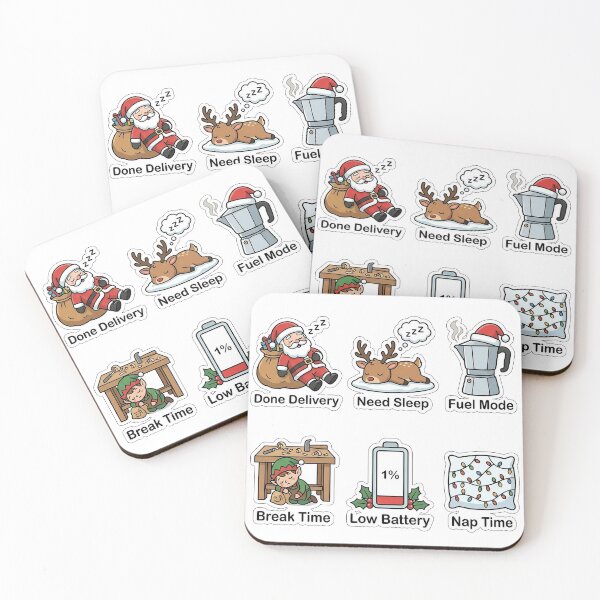 Item preview, Tired Santa Holiday Exhaustion Sticker Pack - Funny Lazy Quotes Set designed and sold by SimpleP.