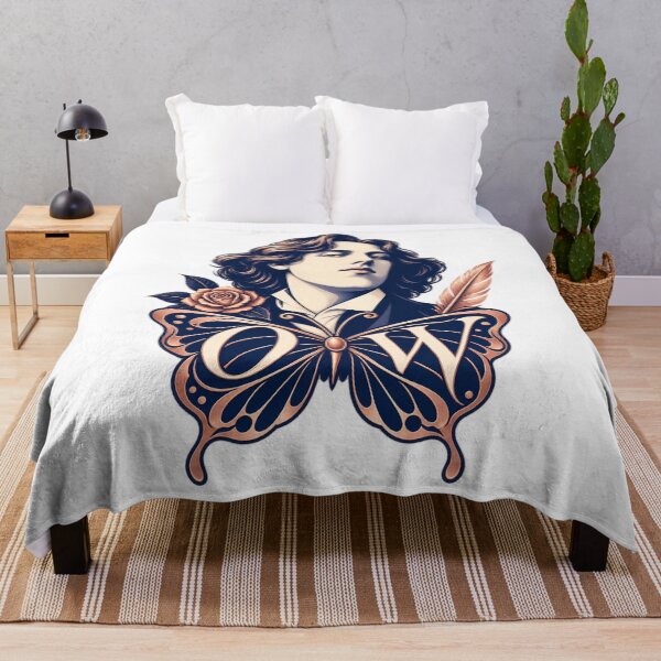 Item preview, Oscar Wilde Butterfly Monogram in Navy and Rose Gold designed and sold by Fenay Designs.