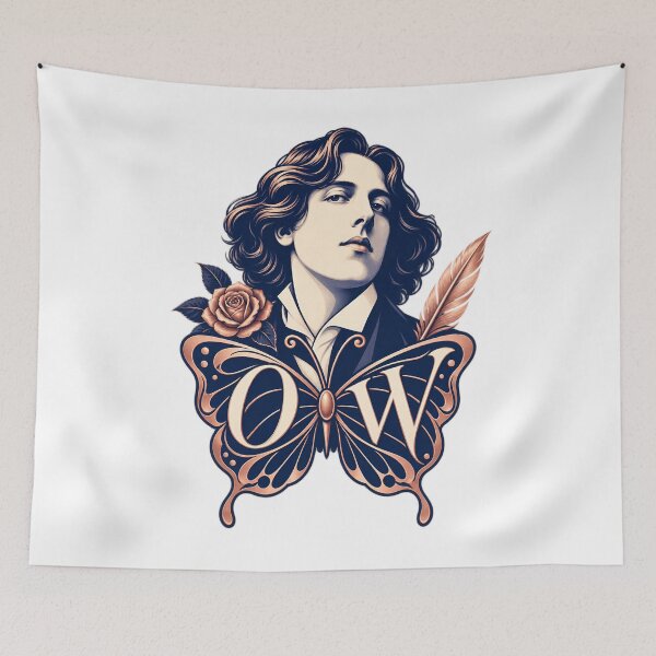 Item preview, Oscar Wilde Butterfly Monogram in Navy and Rose Gold designed and sold by Fenay Designs.