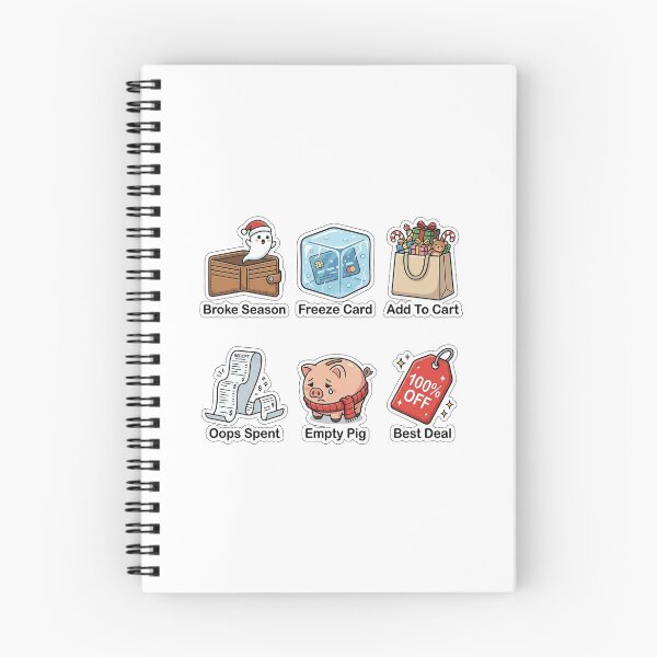 Item preview, Winter Shopping & Budget Funny Sticker Pack - Holiday Spending Puns Bundle designed and sold by SimpleP.