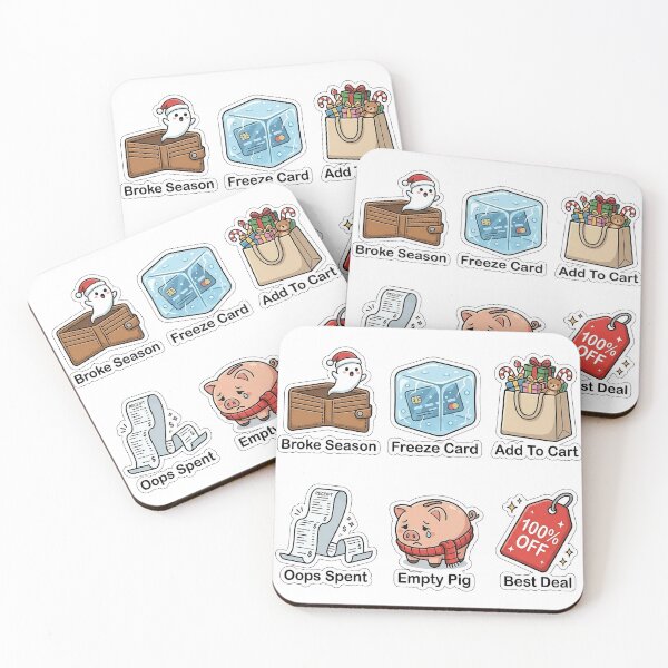 Item preview, Winter Shopping & Budget Funny Sticker Pack - Holiday Spending Puns Bundle designed and sold by SimpleP.