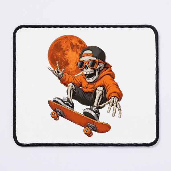 Item preview, Skeleton Skateboarding Below Moon Halloween designed and sold by SoyLamderma.