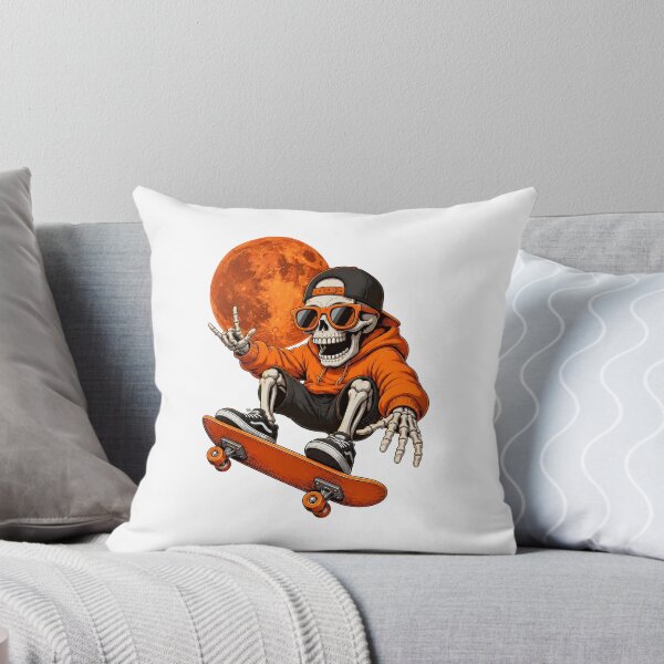 Item preview, Skeleton Skateboarding Below Moon Halloween designed and sold by SoyLamderma.