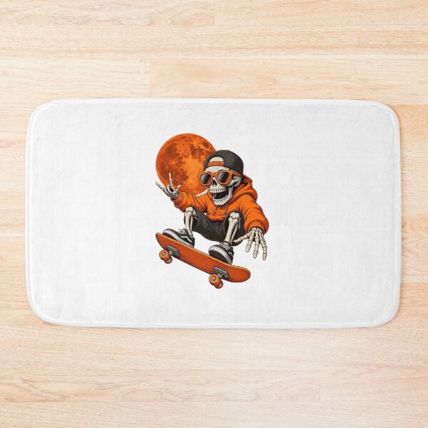 Item preview, Skeleton Skateboarding Below Moon Halloween designed and sold by SoyLamderma.