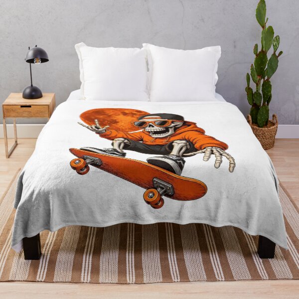 Item preview, Skeleton Skateboarding Below Moon Halloween designed and sold by SoyLamderma.