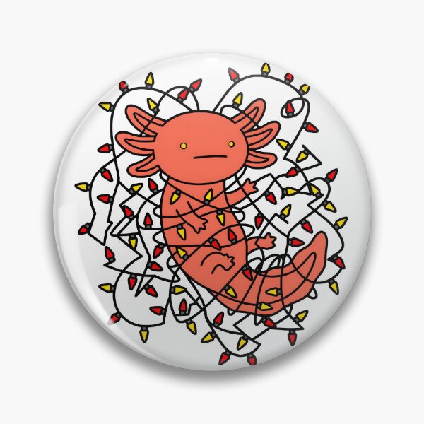Item preview, Cute Funny Axolotl Entangled in Christmas Lights Minimalist designed and sold by bard-art.