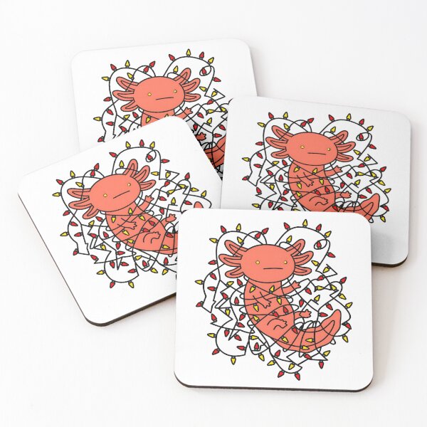 Item preview, Cute Funny Axolotl Entangled in Christmas Lights Minimalist designed and sold by bard-art.