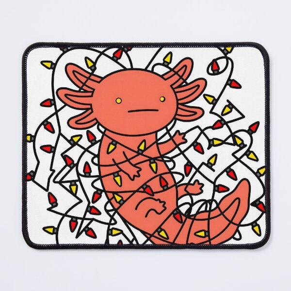 Item preview, Cute Funny Axolotl Entangled in Christmas Lights Minimalist designed and sold by bard-art.