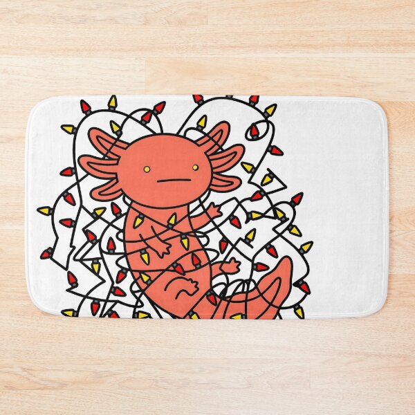 Item preview, Cute Funny Axolotl Entangled in Christmas Lights Minimalist designed and sold by bard-art.