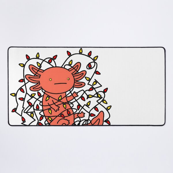 Item preview, Cute Funny Axolotl Entangled in Christmas Lights Minimalist designed and sold by bard-art.