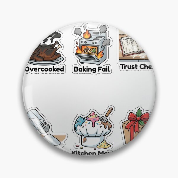 Item preview, Holiday Cooking Fails Kitchen Funny Sticker Pack - Chef Humor Puns designed and sold by SimpleP.