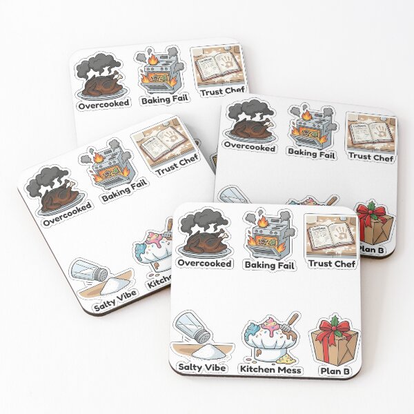 Item preview, Holiday Cooking Fails Kitchen Funny Sticker Pack - Chef Humor Puns designed and sold by SimpleP.