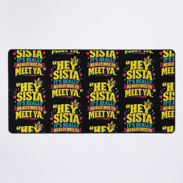 Item preview, Hey Sista Nice To Meet Ya Retro Colorful Sisterhood Typography Design designed and sold by RuthLangmoreSH.