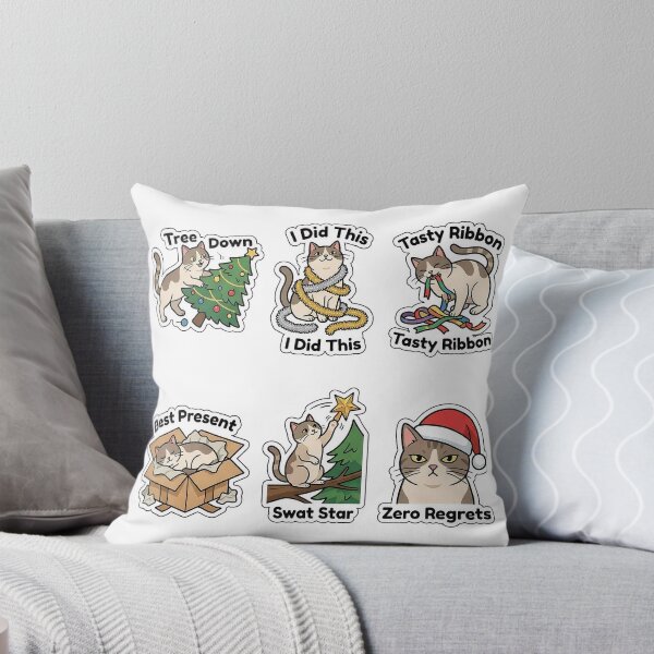 Item preview, Funny Cat Christmas Tree Destruction Sticker Pack - Naughty Cat Puns designed and sold by SimpleP.