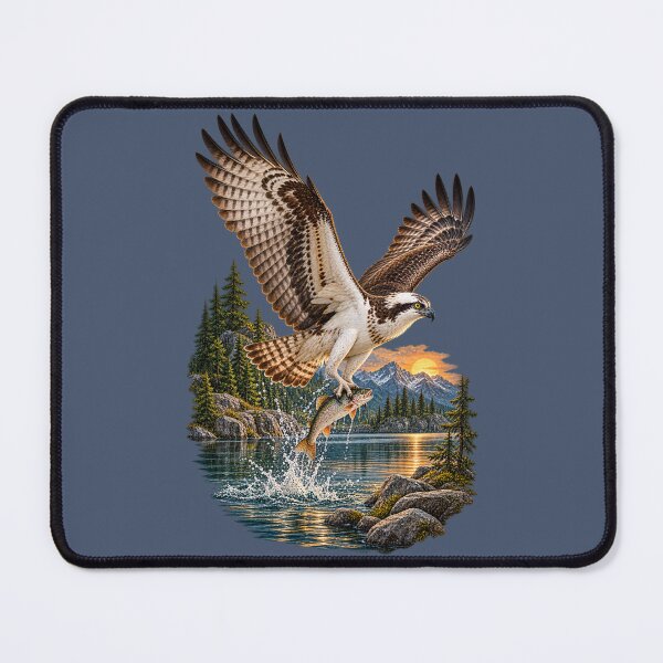 Item preview, Osprey Fishing Mountain Lake Sunset designed and sold by BROHLine Studio.