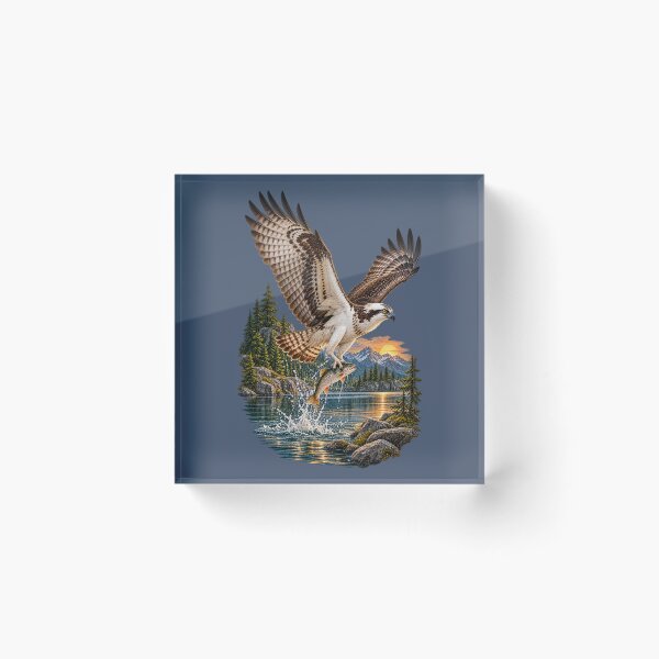 Item preview, Osprey Fishing Mountain Lake Sunset designed and sold by BROHLine Studio.