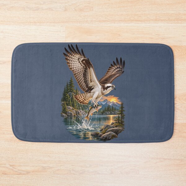 Item preview, Osprey Fishing Mountain Lake Sunset designed and sold by BROHLine Studio.
