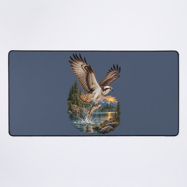 Item preview, Osprey Fishing Mountain Lake Sunset designed and sold by BROHLine Studio.