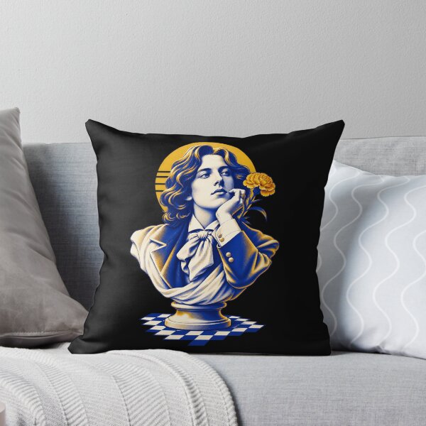 Item preview, Oscar Wilde Cobalt Bust with Golden Carnation designed and sold by Fenay Designs.