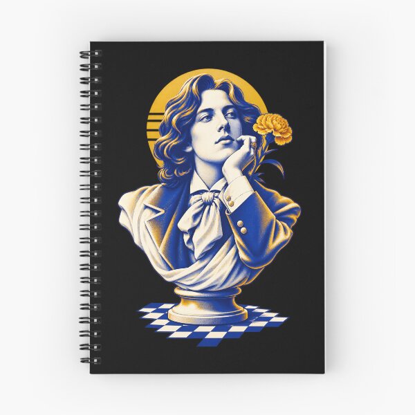 Item preview, Oscar Wilde Cobalt Bust with Golden Carnation designed and sold by Fenay Designs.
