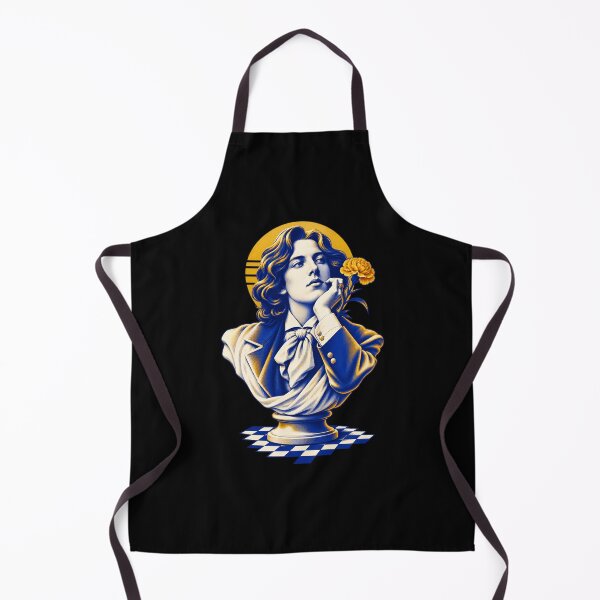 Item preview, Oscar Wilde Cobalt Bust with Golden Carnation designed and sold by Fenay Designs.