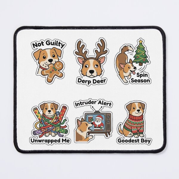 Item preview, Funny Dog Holiday Shenanigans Sticker Pack - Cute Dog Puns Set designed and sold by SimpleP.