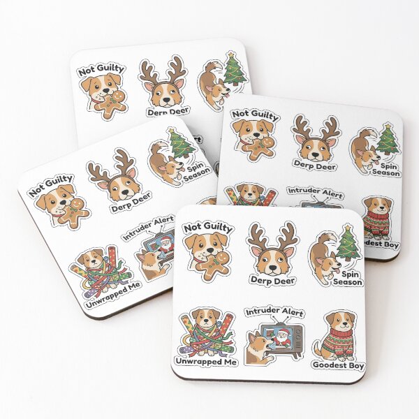 Item preview, Funny Dog Holiday Shenanigans Sticker Pack - Cute Dog Puns Set designed and sold by SimpleP.