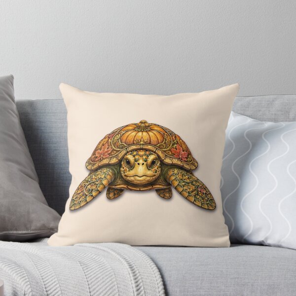 Item preview, Pumpkin Turtle | Autumn Pumpkin & Fall Leaves Turtle Art | Ocean Autumn Collection designed and sold by Zaru Art Studio.