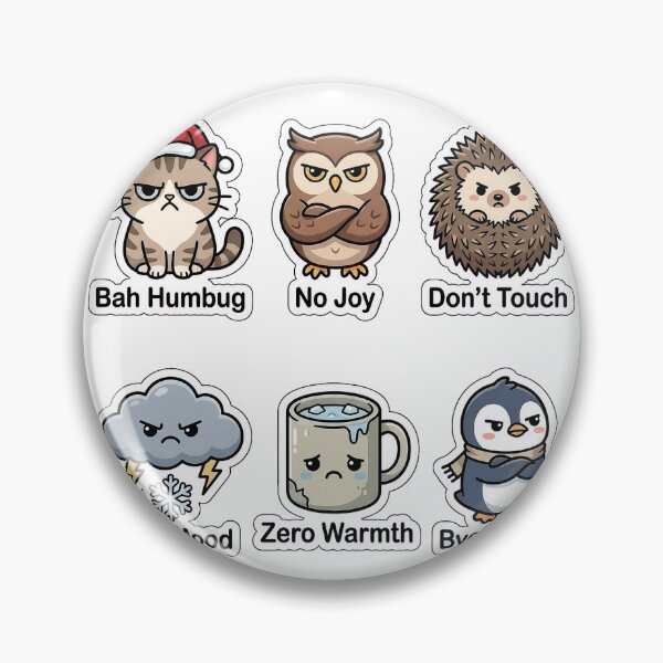 Item preview, Grumpy Winter Mood Sticker Pack - Funny Anti-Social Holiday Puns designed and sold by SimpleP.