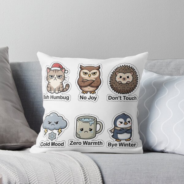 Item preview, Grumpy Winter Mood Sticker Pack - Funny Anti-Social Holiday Puns designed and sold by SimpleP.