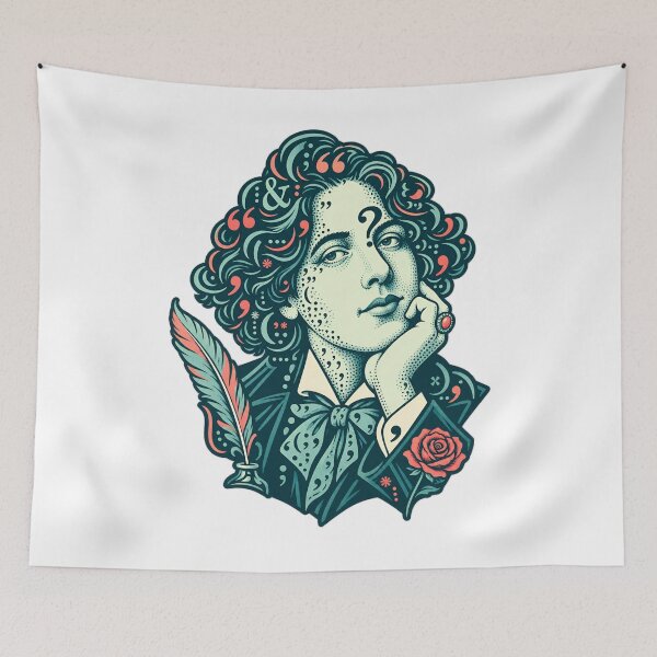 Item preview, Oscar Wilde Portrait Drawn in Punctuation designed and sold by Fenay Designs.