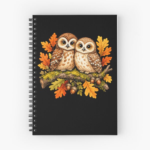 Item preview, Adorable Autumn Owls Together on Branch Woodland Romance designed and sold by Moizento.