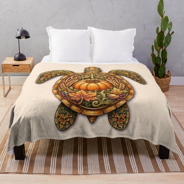 Item preview, Autumn Pumpkin Turtle | Fall Pumpkin & Sea Turtle Art | Ocean Autumn Collection designed and sold by Zaru Art Studio.