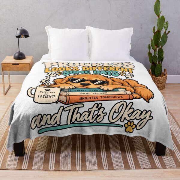 Item preview, Progress Looks Different Some Days Funny Dog Motivation Inspirational Design designed and sold by BDLuck2021.
