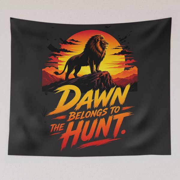 Item preview, Dawn Belongs To The Hunt Fitness Lion Sunrise Art designed and sold by Bennie Singh.