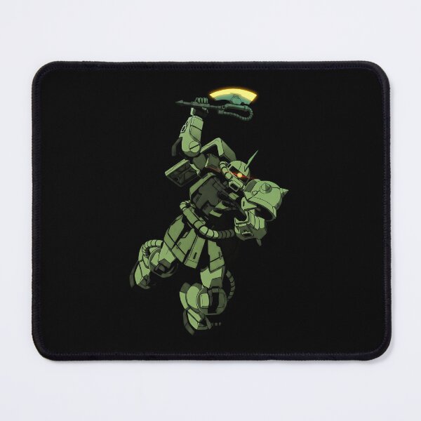 Item preview, gunpla poster MS-06 Zaku II gundam action pose digital art illustration designed and sold by sabartgunpla.